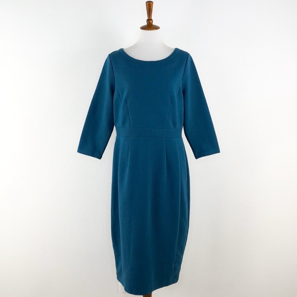 *Excellent* Boden Teal Round Neck Sheath Dress, Size 12R
